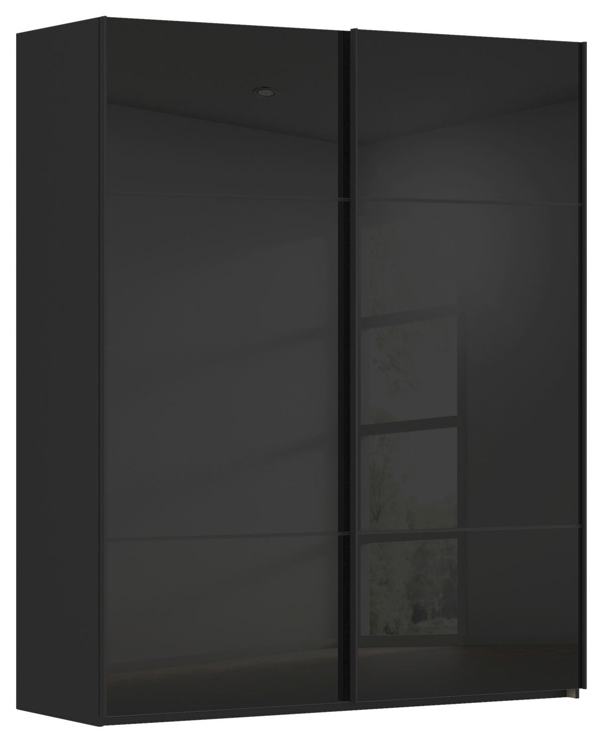 SCHWEBETÜRENSCHRANK in Schwarz  - Schwarz, Konventionell, Glas/Holzwerkstoff (162/223/68cm) - Novel