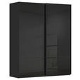 SCHWEBETÜRENSCHRANK 162/223/68 cm 2-türig Schwarz  - Schwarz, KONVENTIONELL, Glas/Holzwerkstoff (162/223/68cm) - Novel