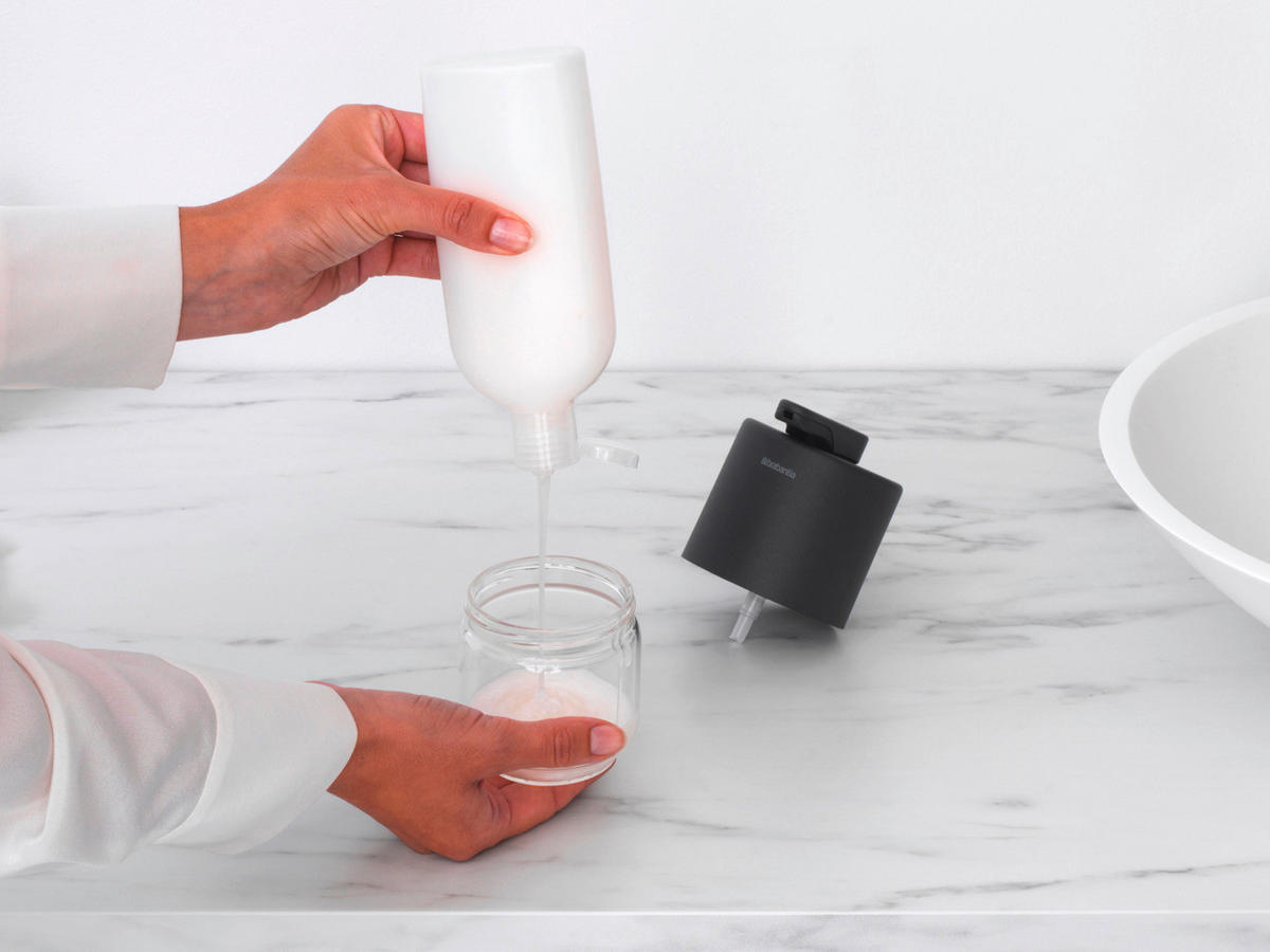SEIFENSPENDER MINDSET  - Transparent/Grau, Basics, Glas/Metall (8/11/9.5cm) - Brabantia