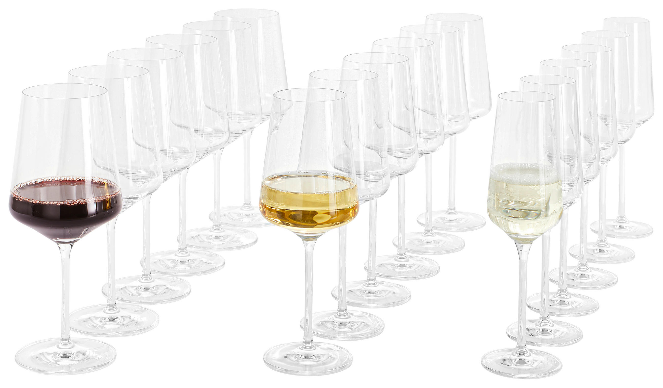 GLÄSERSET Lichtweiss  18-teilig  - Transparent, Design, Glas (8,3/22,5/8,3cm) - Ritzenhoff