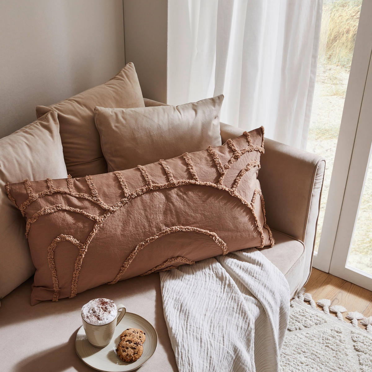 KISSENHÜLLEN-SET Noyona 40/80 cm  - Hellbraun, Trend, Textil (40/80cm) - Ambiente