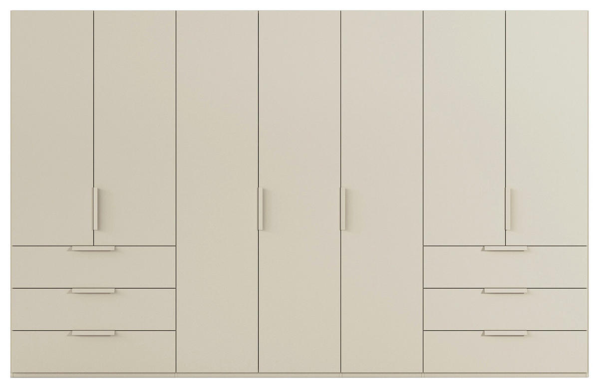 DREHTÜRENSCHRANK 350/223/61 cm,  in Champagner, 7-türig  - Champagner, Basics, Holzwerkstoff/Metall (350/223/61cm) - Novel