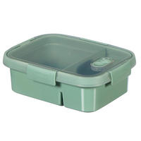 ÉTELTÁROLÓ DOBOZ  0,7 l  - áttetsző/zöld, Basics, műanyag (20.3/15.4/5.2cm)