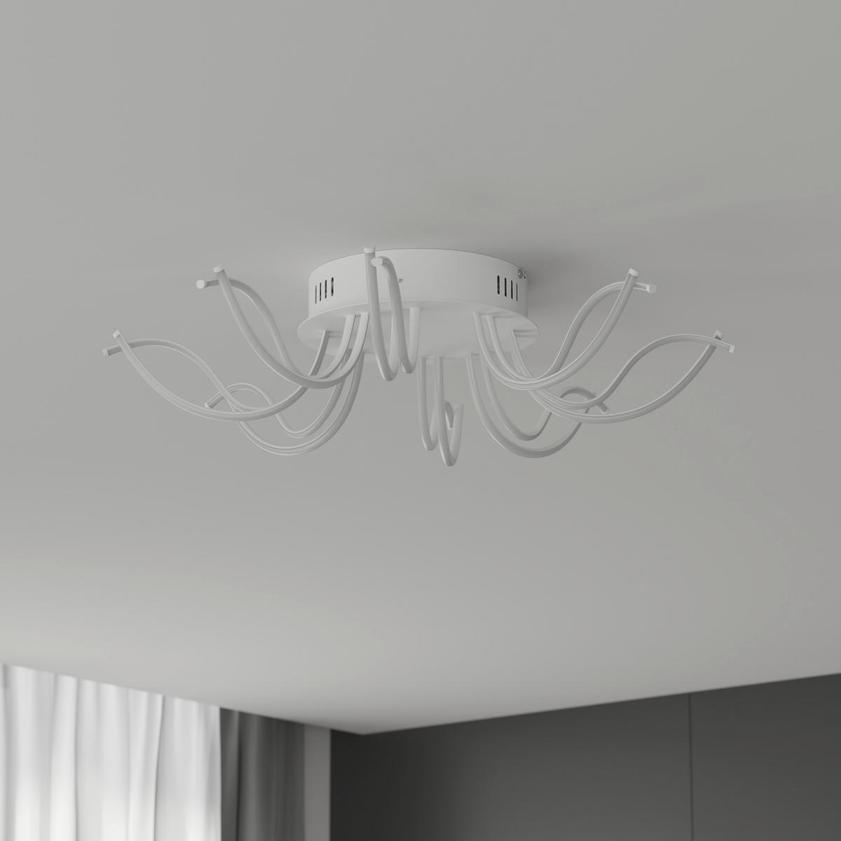 LED-DECKENLEUCHTE Dofida 58/20 cm  - Weiß, Design, Kunststoff/Metall (58/20cm) - Novel