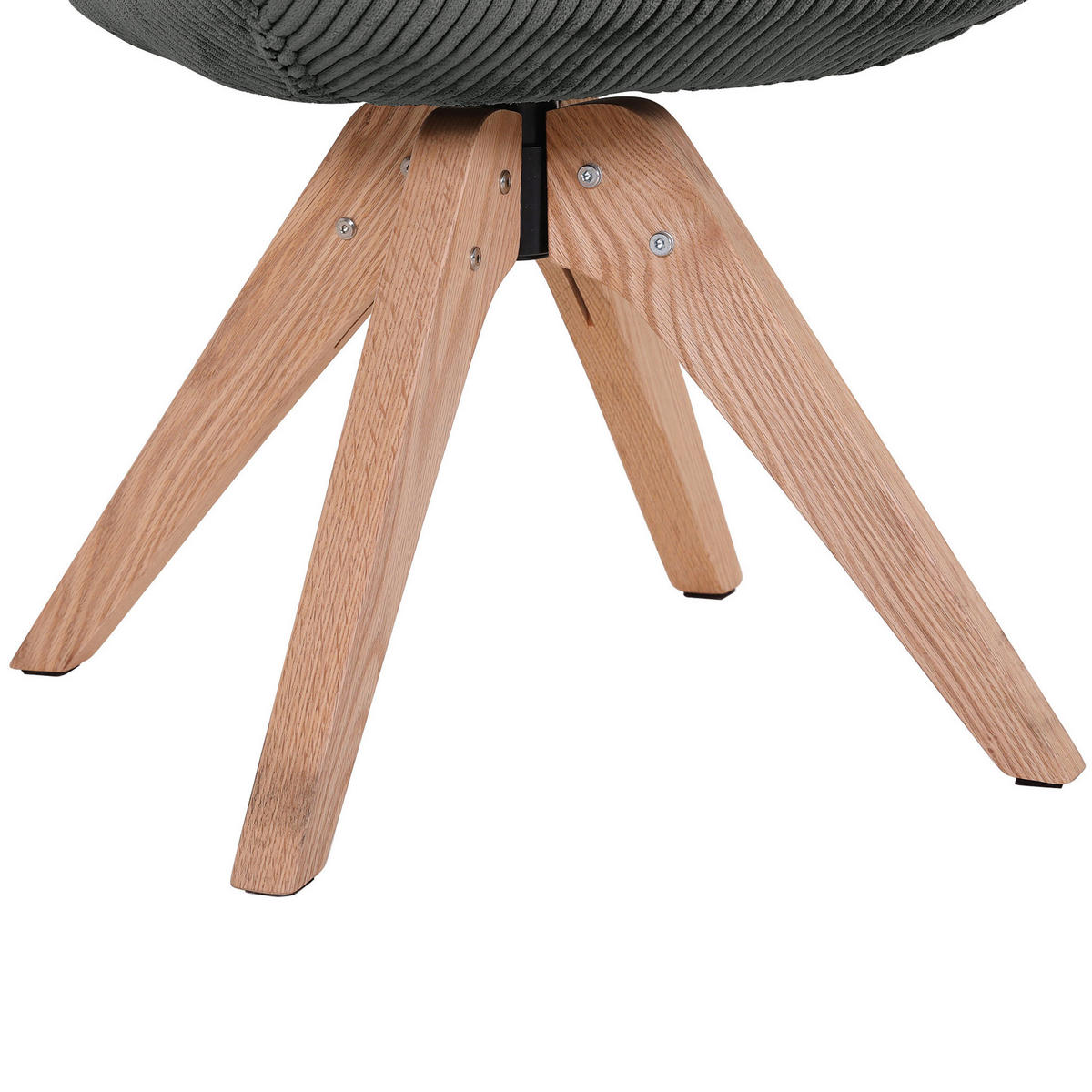ARMLEHNSTUHL  Stoffauswahl, Sitzfläche 360° drehbar Cord  Dunkelgrau  - Dunkelgrau/Naturfarben, KONVENTIONELL, Holz/Textil (60/83/65cm) - Landscape