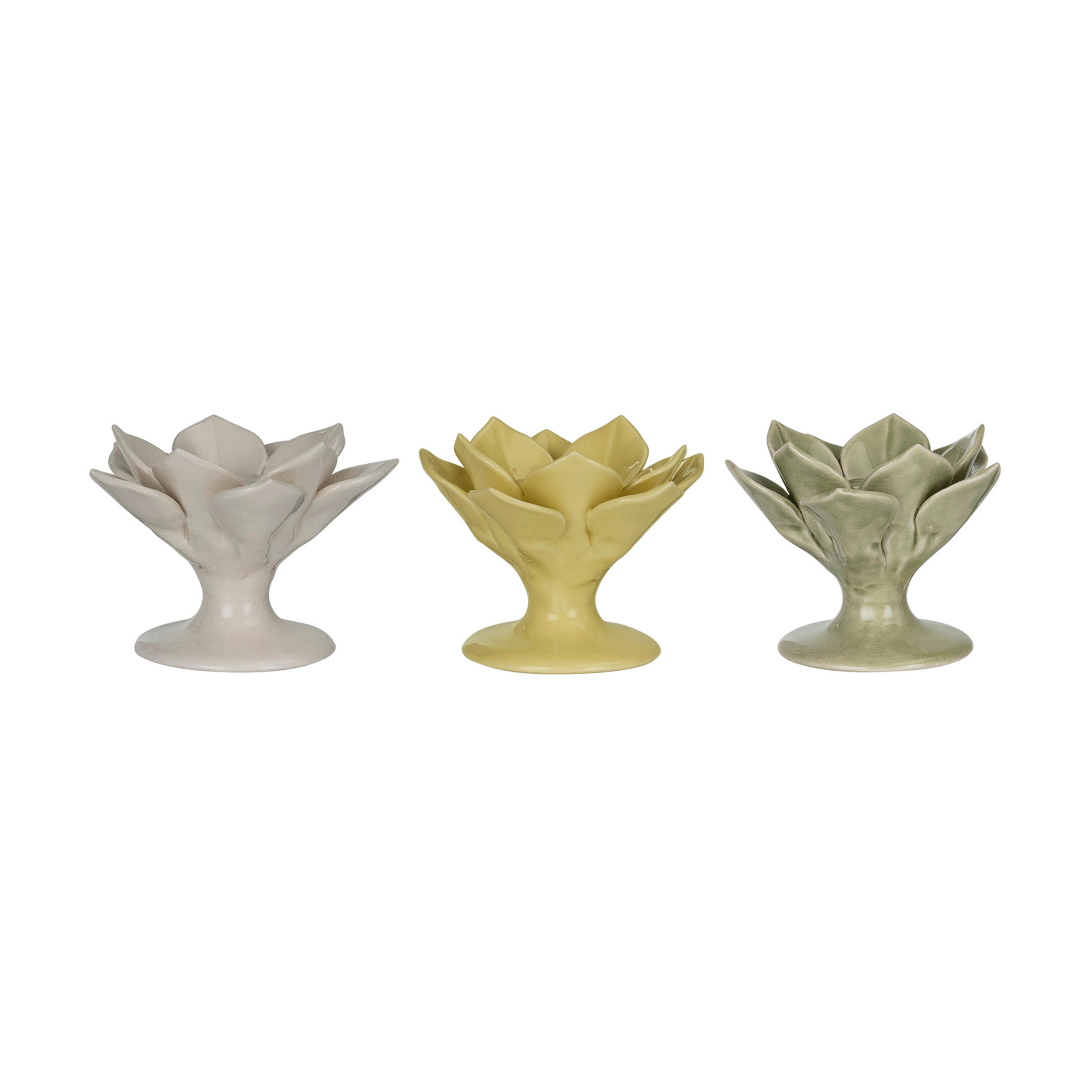 LJUSSTAKE  - grön/cremefärgad, Trend, keramik (7,2/10,5cm) - Ambia Home