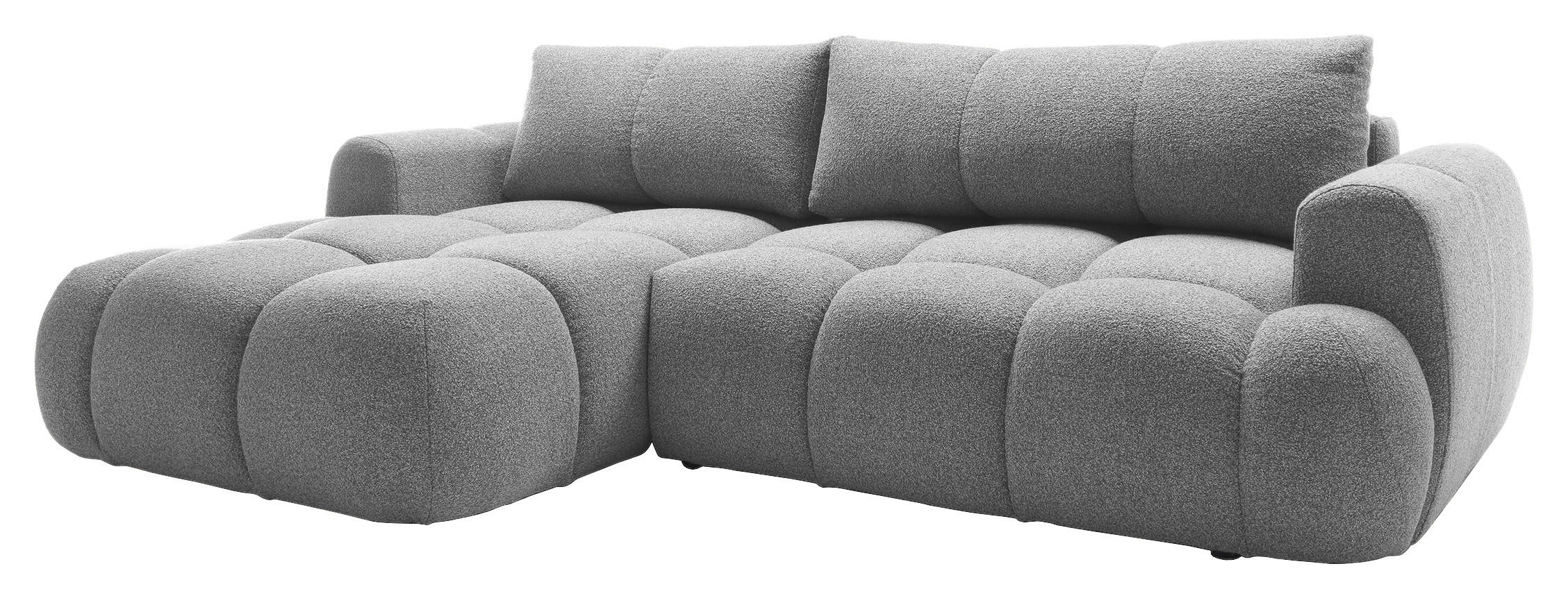 ECKSOFA Hellgrau Struktur  - Hellgrau/Schwarz, KONVENTIONELL, Kunststoff/Textil (172/272cm) - Carryhome