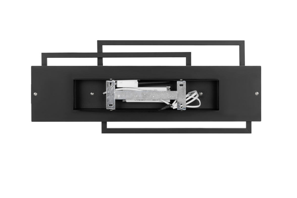 LED-DECKENLEUCHTE Senj 53/35/10,5 cm   - Weiß Hochglanz/Schwarz, Design, Kunststoff/Metall (53/35/10,5cm) - Novel