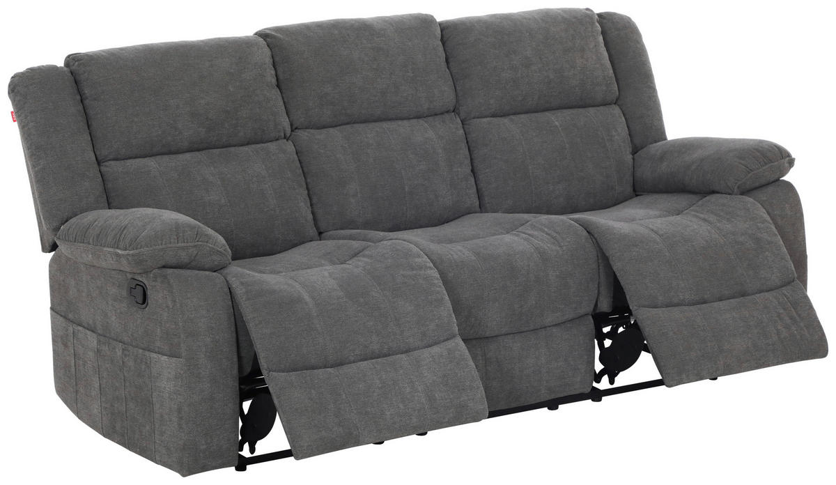 3-SITS SOFFA i vävt tyg grå  - svart/grå, Basics, textil/plast (209/101/93cm) - P & B