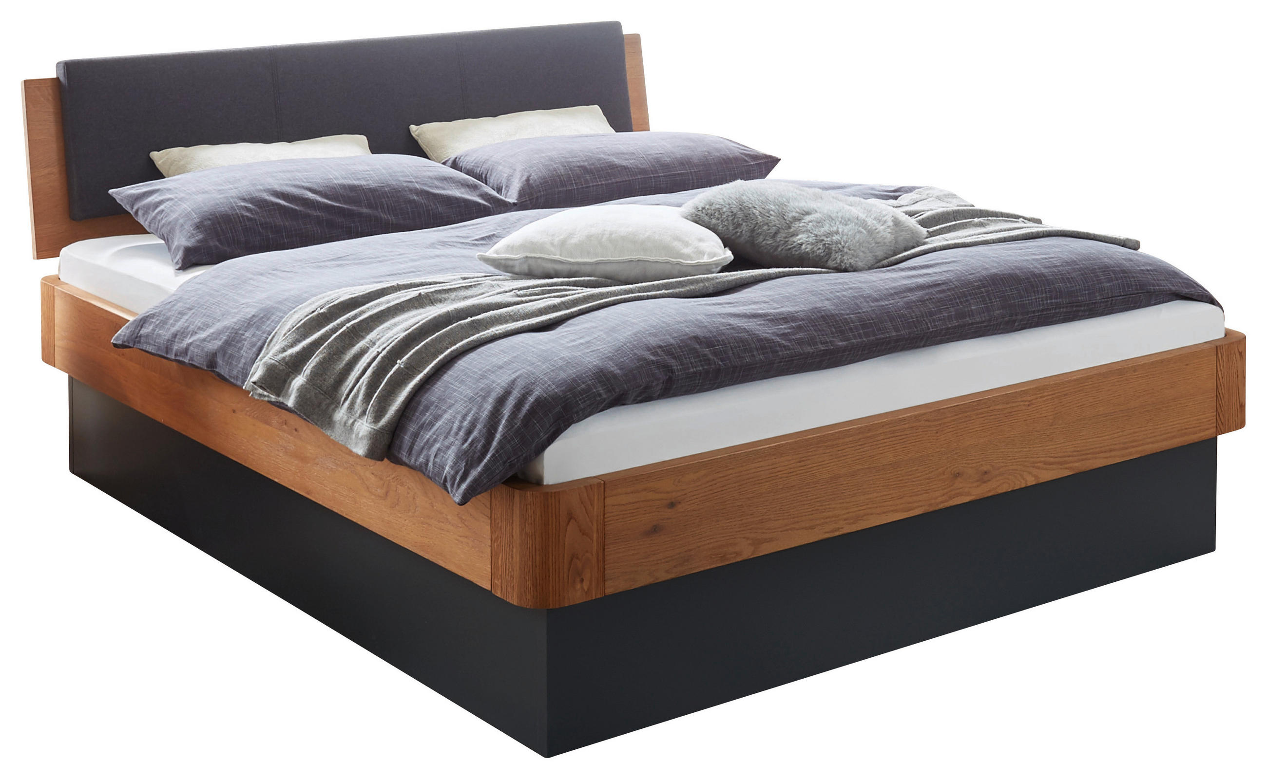 STAURAUMBETT 140/200 cm  in Anthrazit, Eichefarben  - Eichefarben/Anthrazit, Design, Holz/Textil (140/200cm) - Hasena