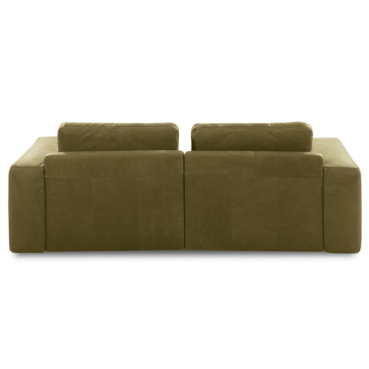 2-SITZER-SOFA  in Echtleder Olivgrün   - Beige/Schwarz, Design, Leder/Kunststoff (240/85/123cm) - Livetastic