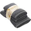 FROTTIERSET Jubiläums Set DE Dunkelgrau 3-teilig  - Dunkelgrau, Basics, Textil - Vossen