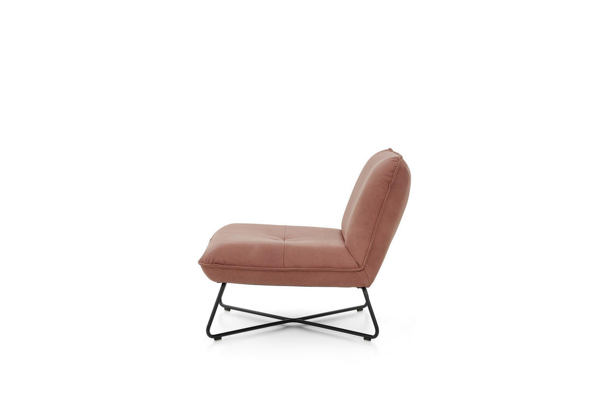 DESIGNSESSEL in Echtleder Rotbraun  - Rotbraun/Schwarz, Design, Leder/Metall (82/79/95cm) - Musterring