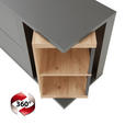 SIDEBOARD Grau, Eiche Artisan  160/83,8/40,4 cm  - Schwarz/Eiche Artisan, KONVENTIONELL, Holzwerkstoff/Metall (160/83,8/40,4cm) - Hom`in