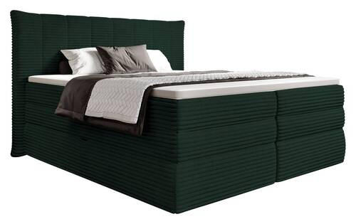 BOXSPRINGBETT 180/200 cm  in Dunkelgrün  - Dunkelgrün/Schwarz, Design, Kunststoff/Textil (180/200cm) - Esposa