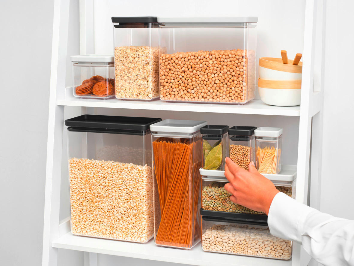 POSODA ZA SHRANJEVANJE  Tasty+  22,1/10,6/11,1 cm           - temno siva, Basics, umetna masa (22,1/10,6/11,1cm) - Brabantia