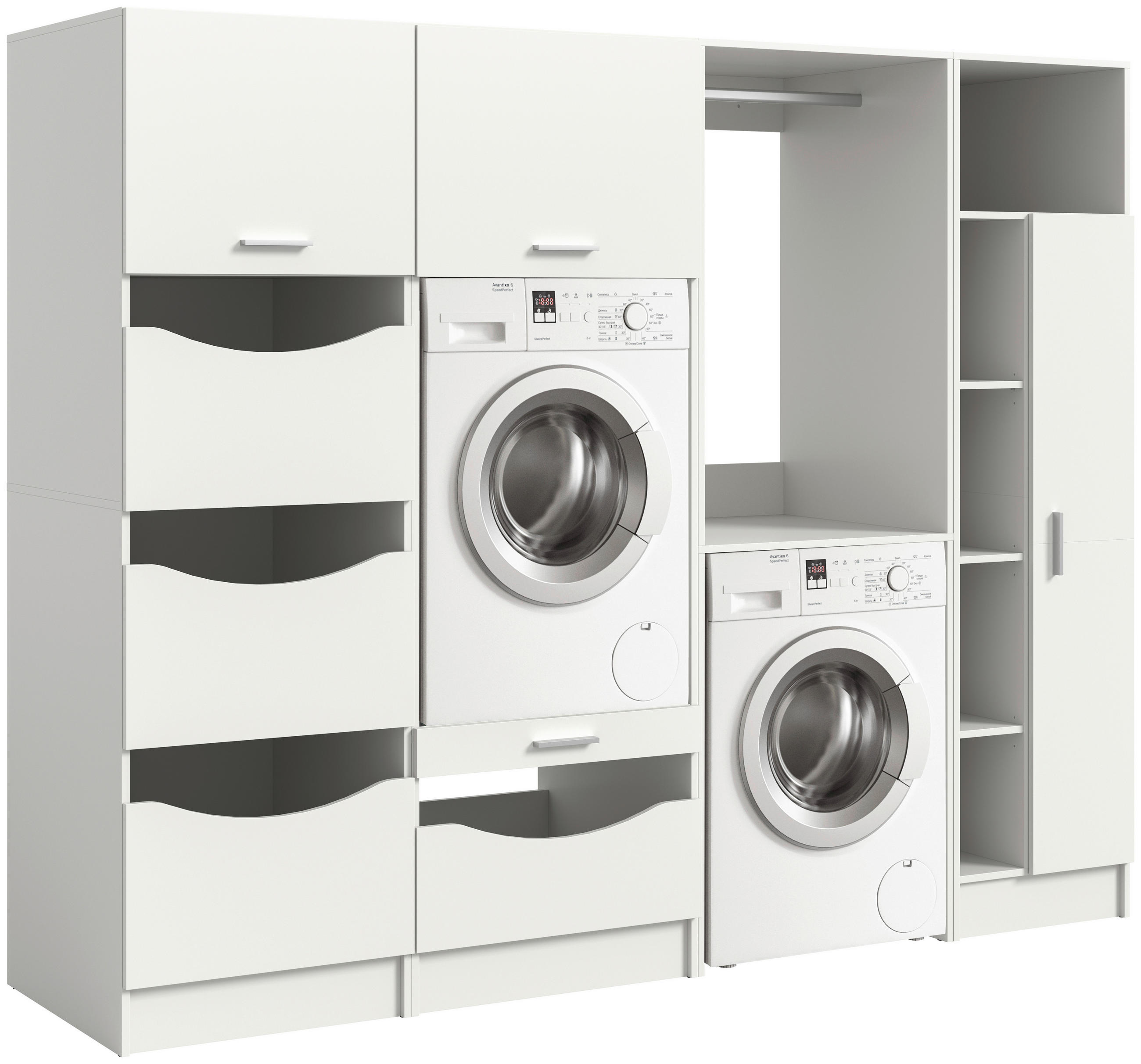 HAUSWIRTSCHAFTSRAUM 242/195/68 cm Weiss  - Weiss, Basics, Holzwerkstoff (242/195/68cm) - MID.YOU