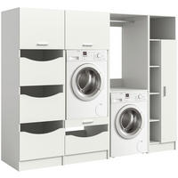 HAUSWIRTSCHAFTSRAUM 242/195/68 cm Weiss  - Weiss, Basics, Holzwerkstoff (242/195/68cm) - MID.YOU