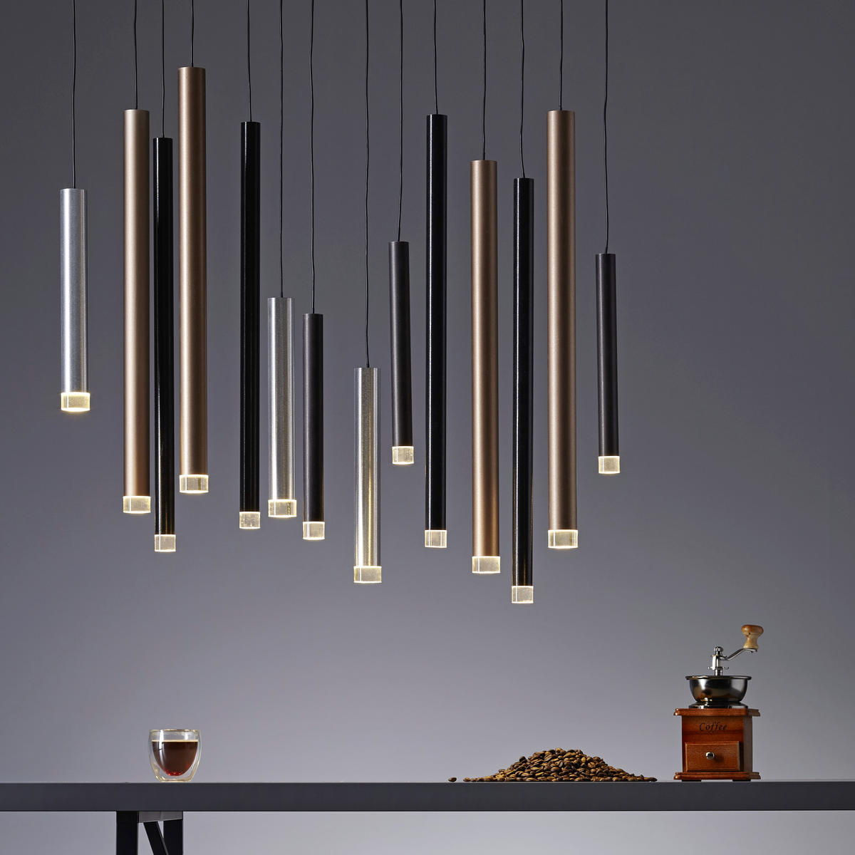 LED-HÄNGELEUCHTE 70/30/180 cm    - Hellbraun/Silberfarben, Design, Kunststoff/Metall (70/30/180cm)