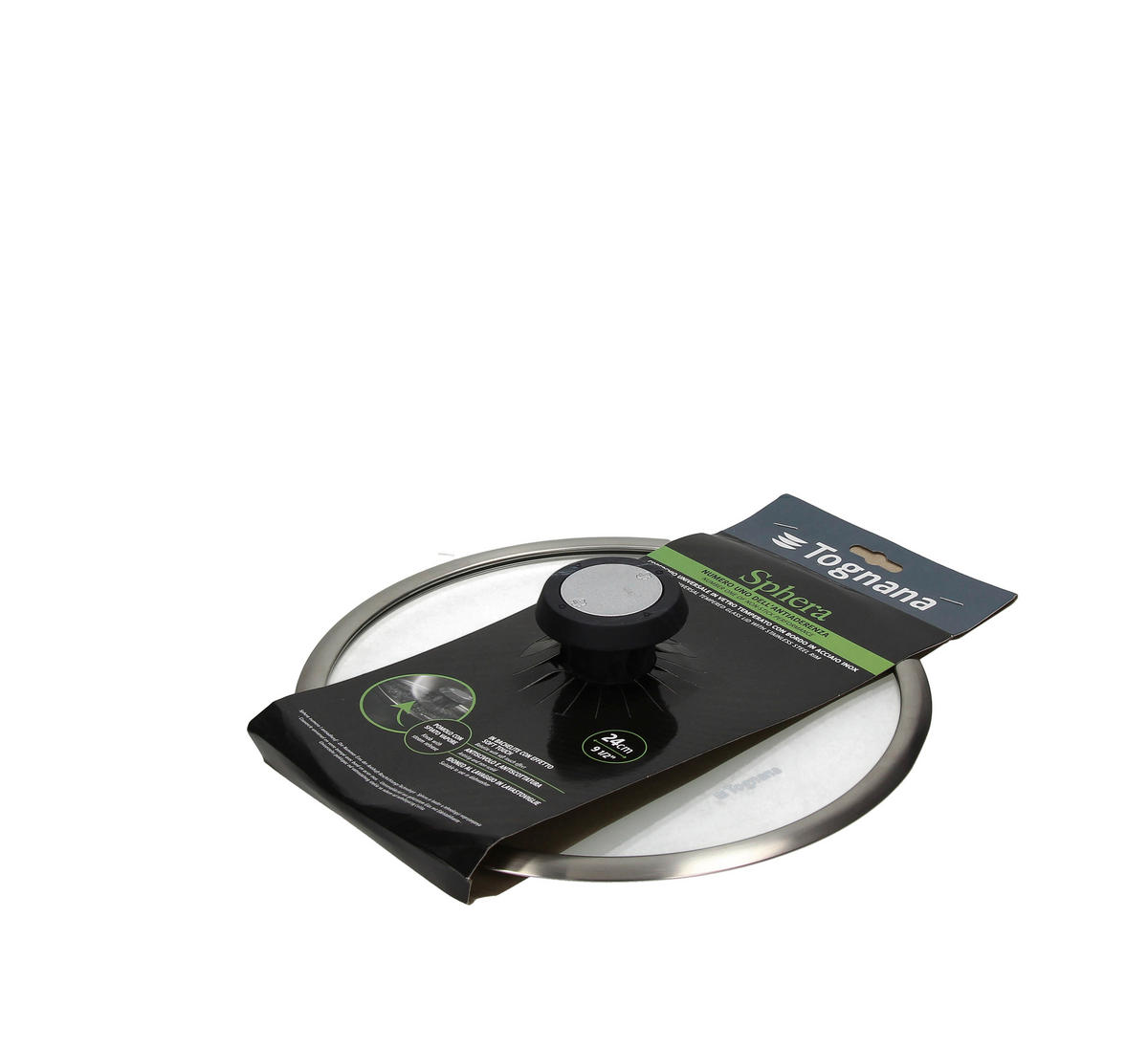 POKLOPAC  24 cm   - providno, Osnovno, staklo/metal (24cm) - Tognana