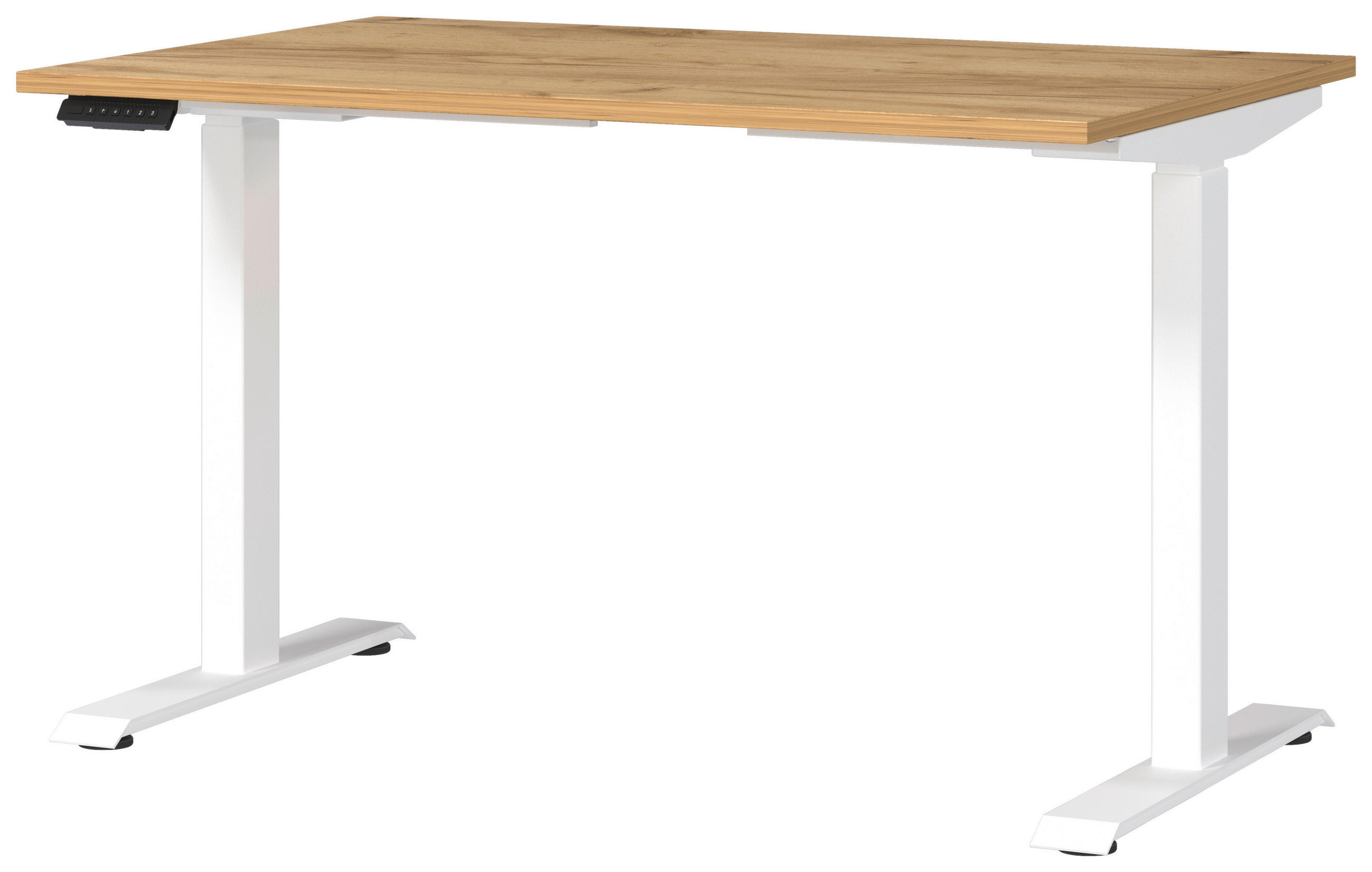 SCHREIBTISCH 120/80/72-118 cm  in Weiß, Eichefarben  - Eichefarben/Weiß, MODERN, Holzwerkstoff/Metall (120/80/72-118cm) - Novel