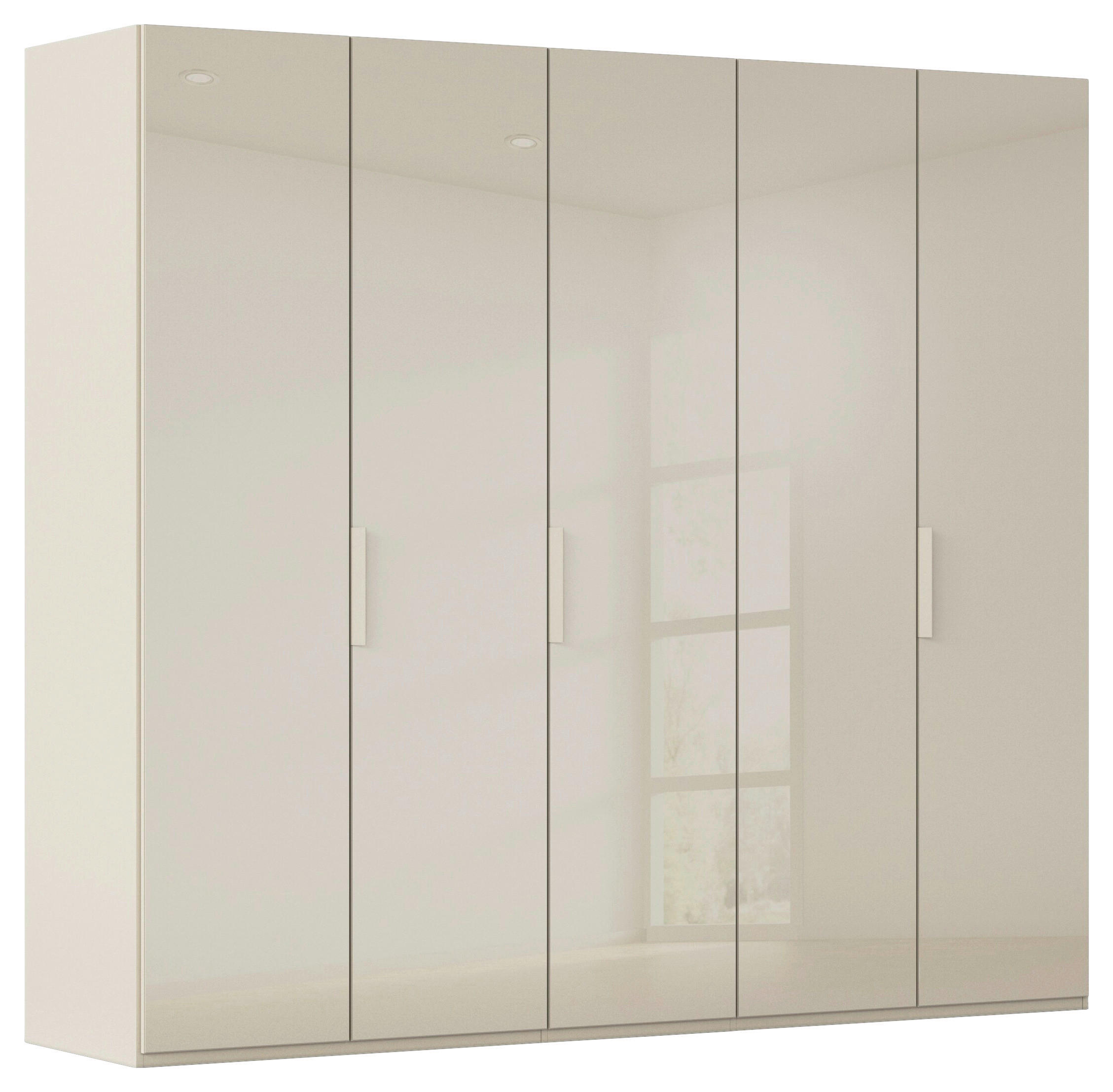 DREHTÜRENSCHRANK 251/235/61 cm,  in Champagner, 5-türig  - Champagner, Basics, Glas/Holzwerkstoff (251/235/61cm) - Novel