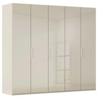 DREHTÜRENSCHRANK 251/223/60 cm,  in Champagner, 5-türig  - Champagner, Basics, Glas/Holzwerkstoff (251/223/60cm) - Novel