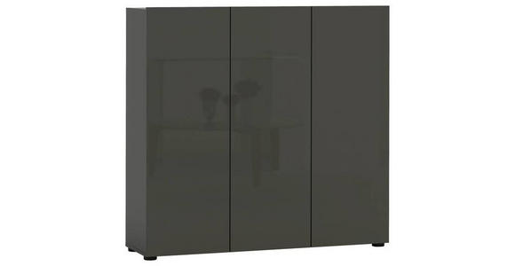 SCHUHSCHRANK in 120/115/34 cm - Anthrazit/Schwarz, Design, Holzwerkstoff/Kunststoff (120/115/34cm) - Xora
