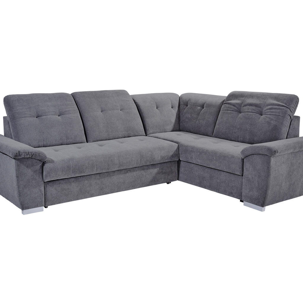 Thumbnail - Livetastic Ecksofa, Dunkelgrau, Textil, 4-Sitzer, Ottomane rechts, L-Form, 285x206 cm, Made in EU, seitenverkehrt erhält...