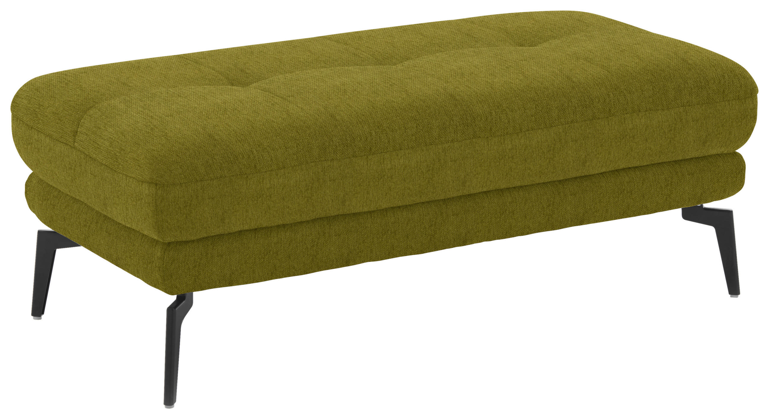 HOCKER in Textil Grün  - Schwarz/Grün, Design, Textil/Metall (132/45/68cm) - Beldomo Style