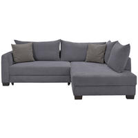 ECKSOFA in Cord Dunkelgrau  - Dunkelgrau/Schwarz, KONVENTIONELL, Holz/Textil (267/181cm) - Carryhome