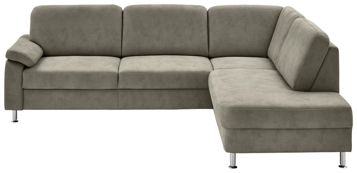 ECKSOFA Rostock in Mikrofaser Grau  266/202 cm  - Grau, Design, Textil/Metall (266/202cm) - Beldomo System