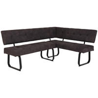 ECKBANK 202/152 cm Mikrofaser Dunkelgrau Metall   - Dunkelgrau/Anthrazit, MODERN, Textil/Metall (202/152cm) - Carryhome