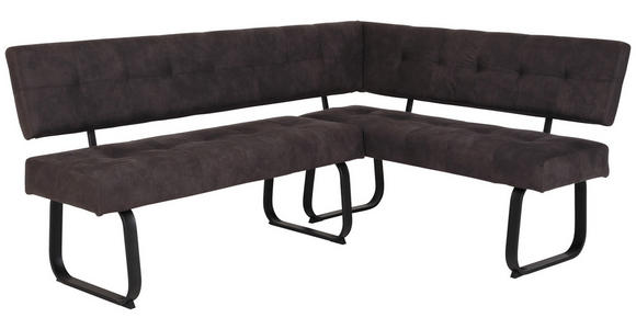 ECKBANK 202/152 cm Mikrofaser Dunkelgrau Metall - Dunkelgrau/Anthrazit, MODERN, Textil/Metall (202/152cm) - Carryhome