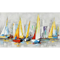 OLJNA SLIKA  70/120 cm   - barve bora/rumena, Basics, tekstil/les (70/120cm) - Monee