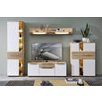 HIGHBOARD 90/131/40 cm  - Eichefarben/Schwarz, KONVENTIONELL, Glas/Holzwerkstoff (90/131/40cm) - Venda