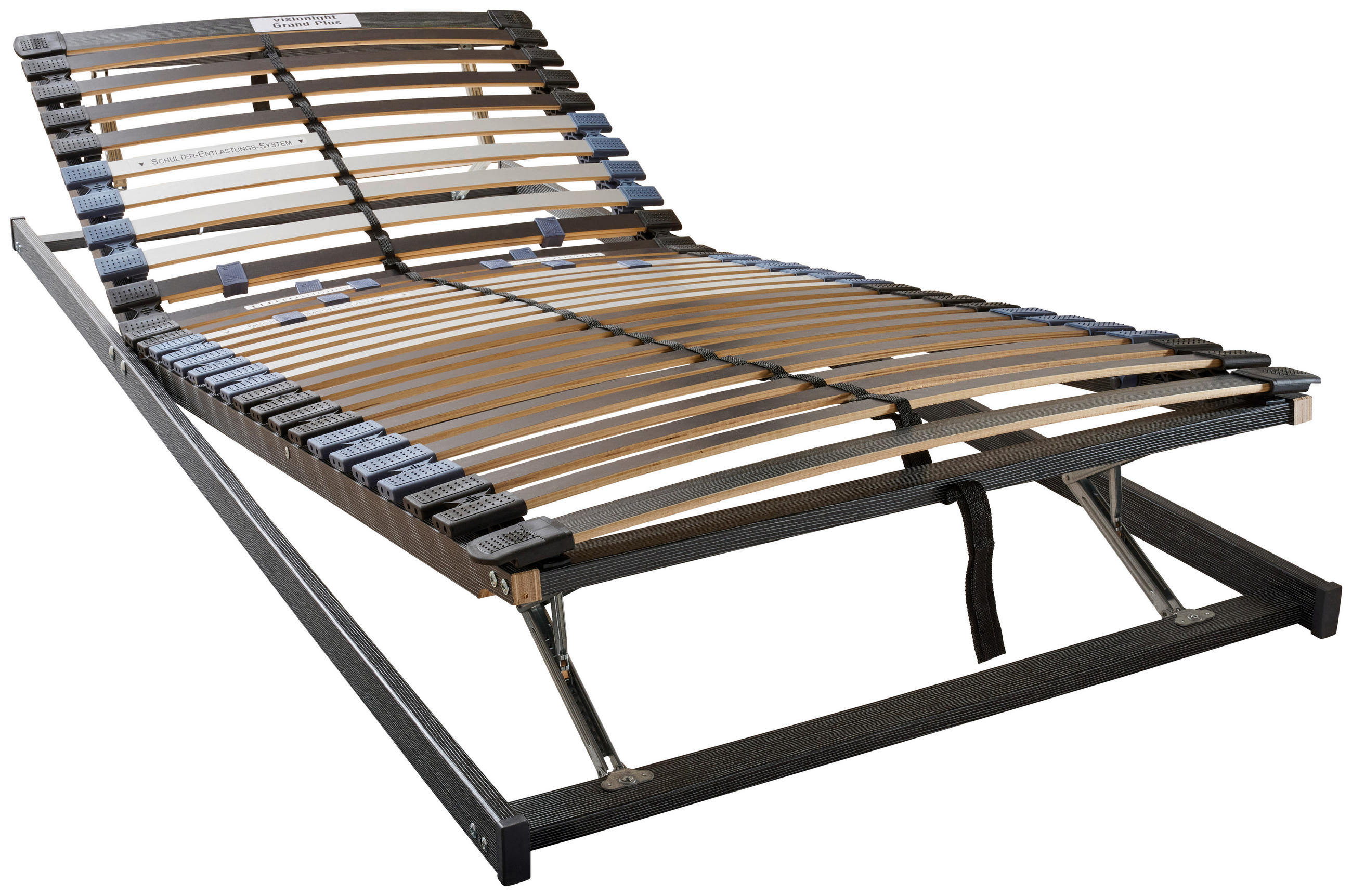 LATTENROST 90/200 cm Kopfteil, Fußteil verstellbar, Birke, Buche  - Braun/Grau, Basics, Holz (90/200cm) - Novel