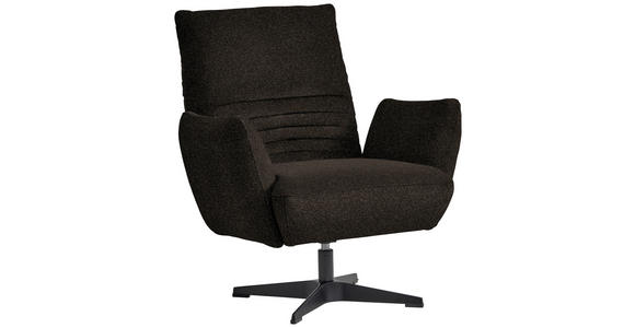 SESSEL in Bouclé Dunkelbraun  - Dunkelbraun/Schwarz, Design, Textil/Metall (60/94/86cm) - Dieter Knoll