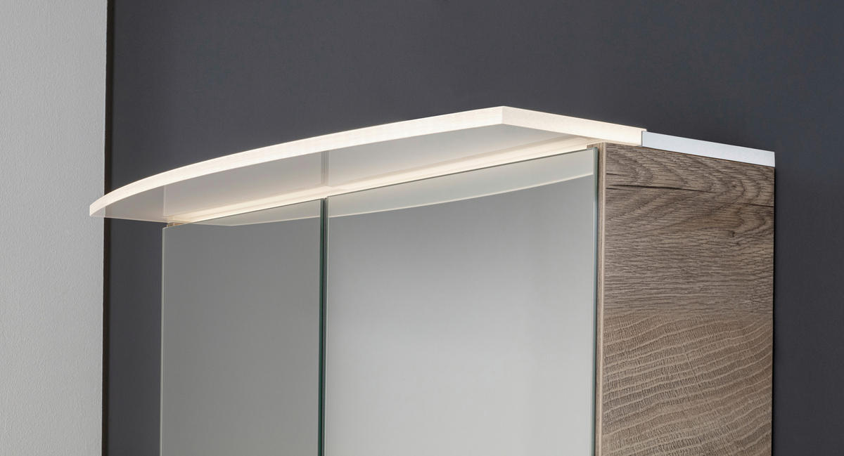 SPIEGELSCHRANK 60/81,2/26,3 cm  - Chromfarben/Eichefarben, Basics, Glas/Holzwerkstoff (60/81,2/26,3cm) - MID.YOU