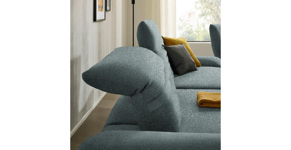 ECKSOFA  in Bouclé Graublau  170-195/280 cm  - Graublau/Schwarz, Design, Textil/Metall (170-195/280cm) - Dieter Knoll
