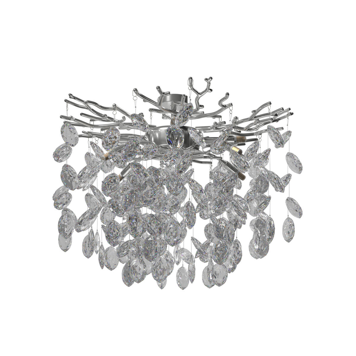 STROPNÍ SVÍTIDLO, 49/43 cm  - čiré, Konvenční, kov/sklo (49/43cm) - Glandor