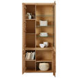 VITRINE in massiv Eiche Kernbuche - Kernbuche/Grau, KONVENTIONELL, Glas/Holz (98/204/38cm) - Voleo