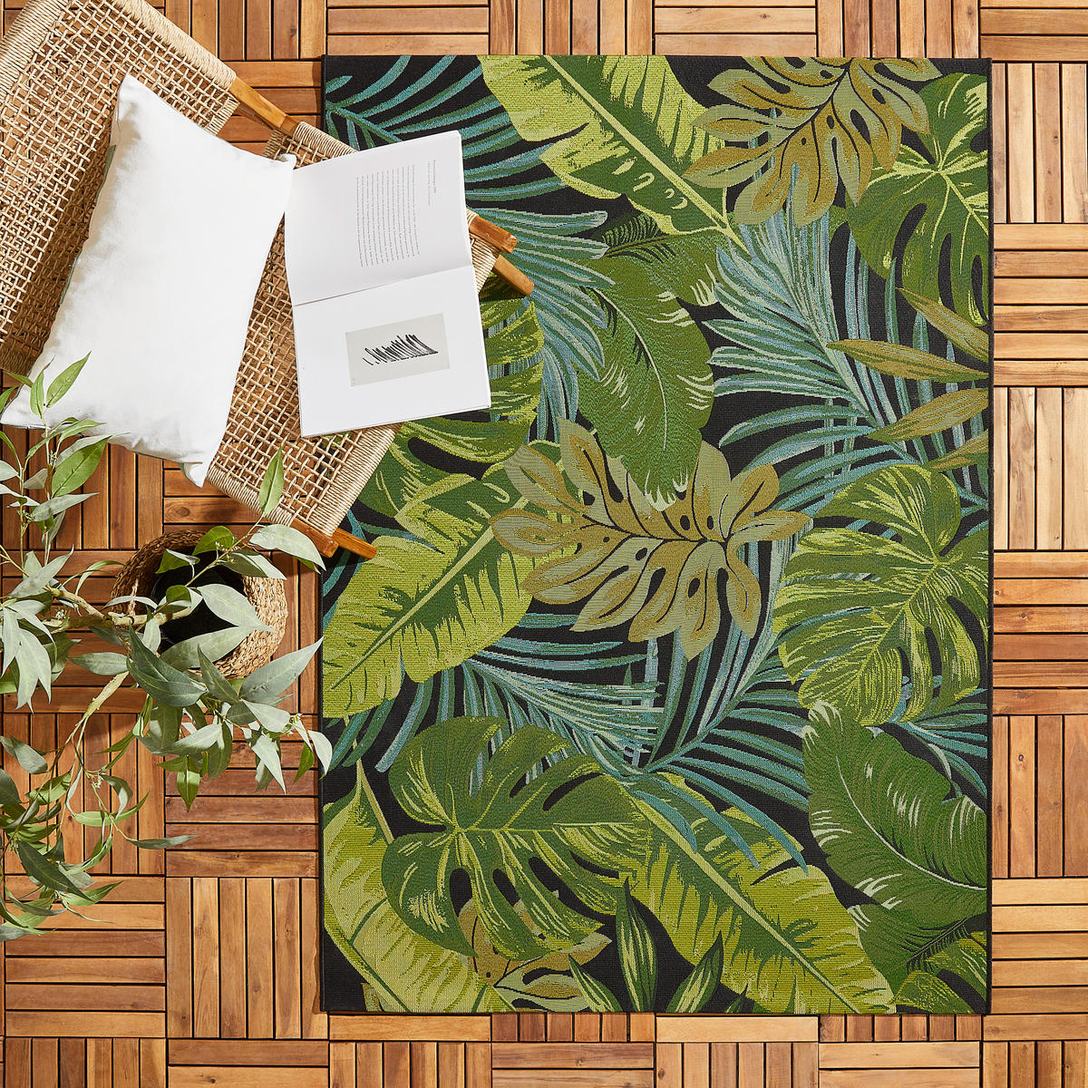 OUTDOORTEPPICH 123/180 cm Palermo  - Schwarz/Grün, Konventionell, Textil (123/180cm) - Ambia Garden