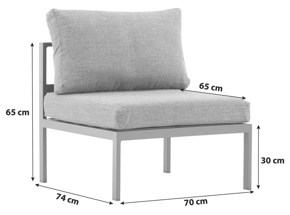 LOUNGESESSEL  - Beige/Grau, KONVENTIONELL, Metall (70/65/74cm) - Gardenson