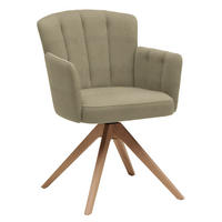 ARMLEHNSTUHL in Holz, Textil Sandfarben, Wildeiche  - Sandfarben/Wildeiche, Design, Holz/Textil (58/83/62cm) - Venjakob