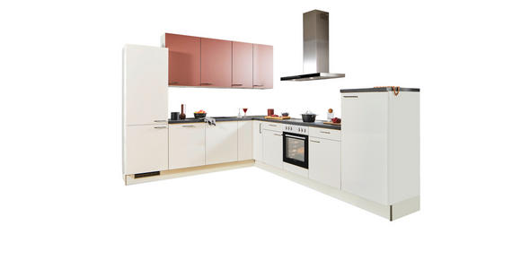 ECKKÜCHE 270/330 cm in Rot, Weiß - Rot/Schwarz, Design, Holzwerkstoff/Metall (270/330cm) - Xora