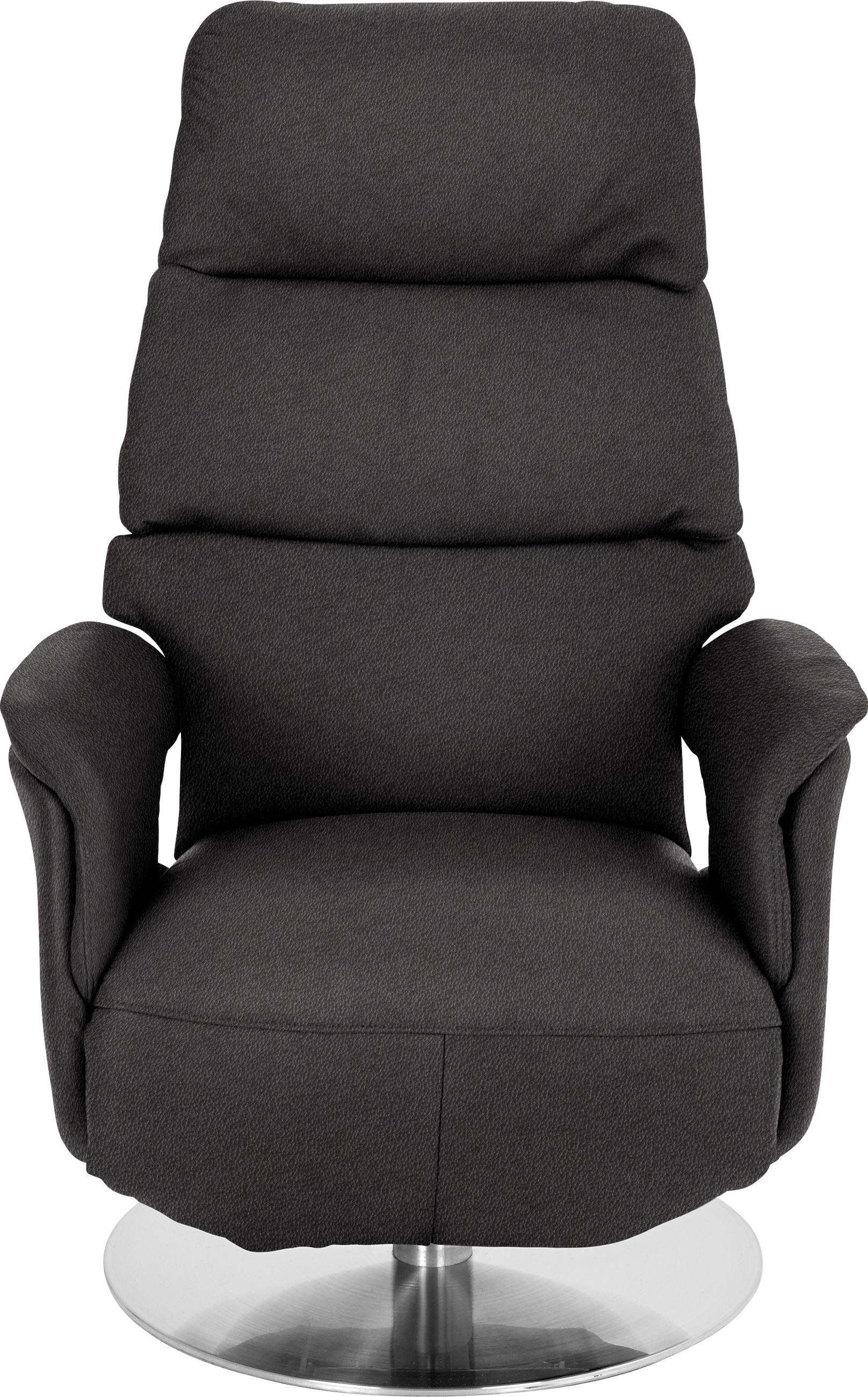 RELAXSESSEL Echtleder Relaxfunktion    - Dunkelbraun, Design, Leder/Metall (71/112/80cm) - Welnova