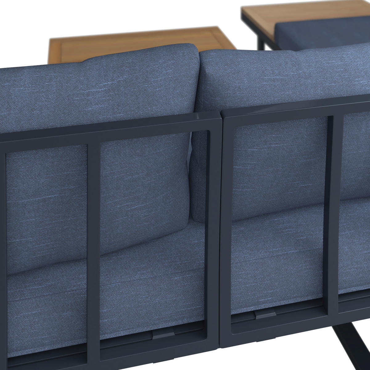 LOUNGEGARNITUR Teakholz Hartholz Aluminium, Edelstahl  - Teakfarben, MODERN, Holz/Metall (56/70/60cm) - Ambia Garden