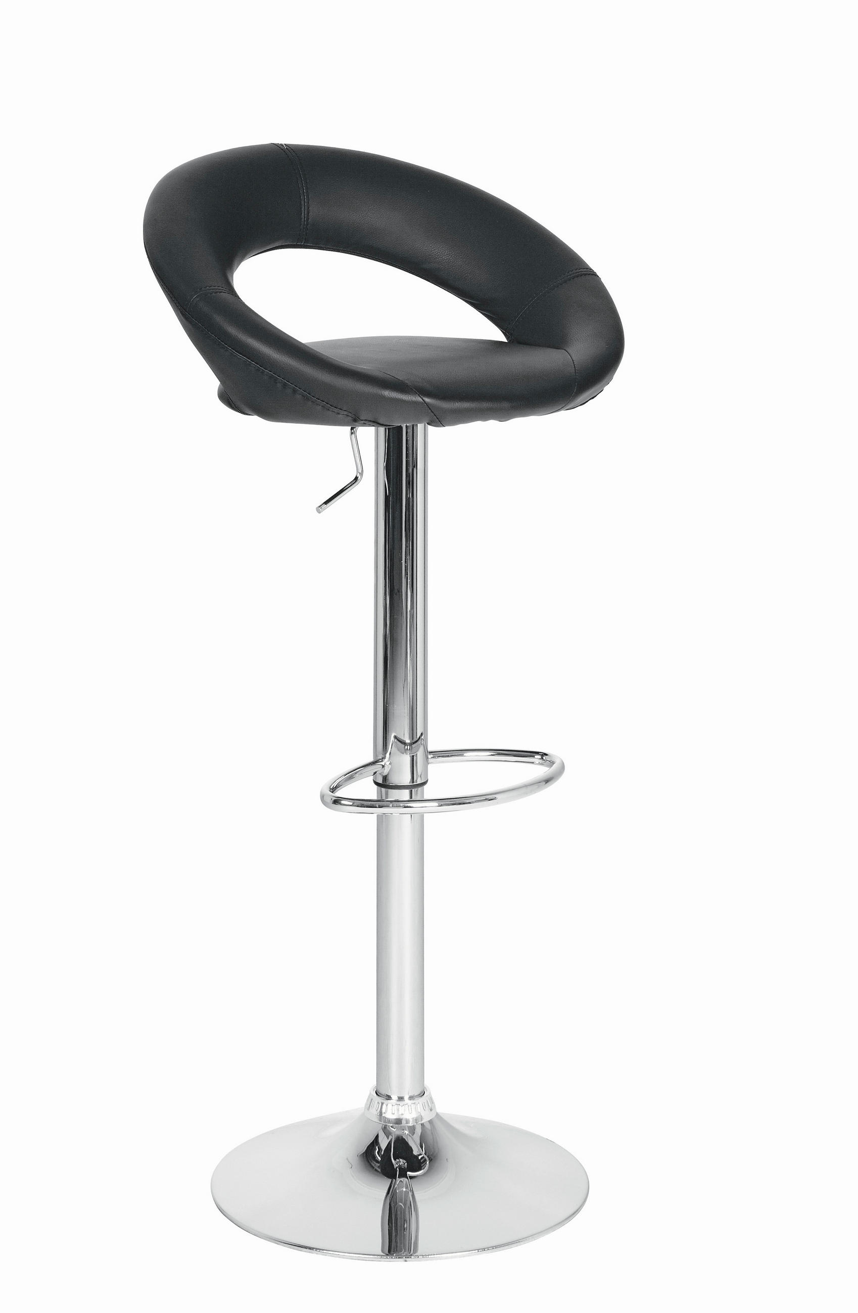 Scaun De Bar din metal, textil, negru, culoare crom