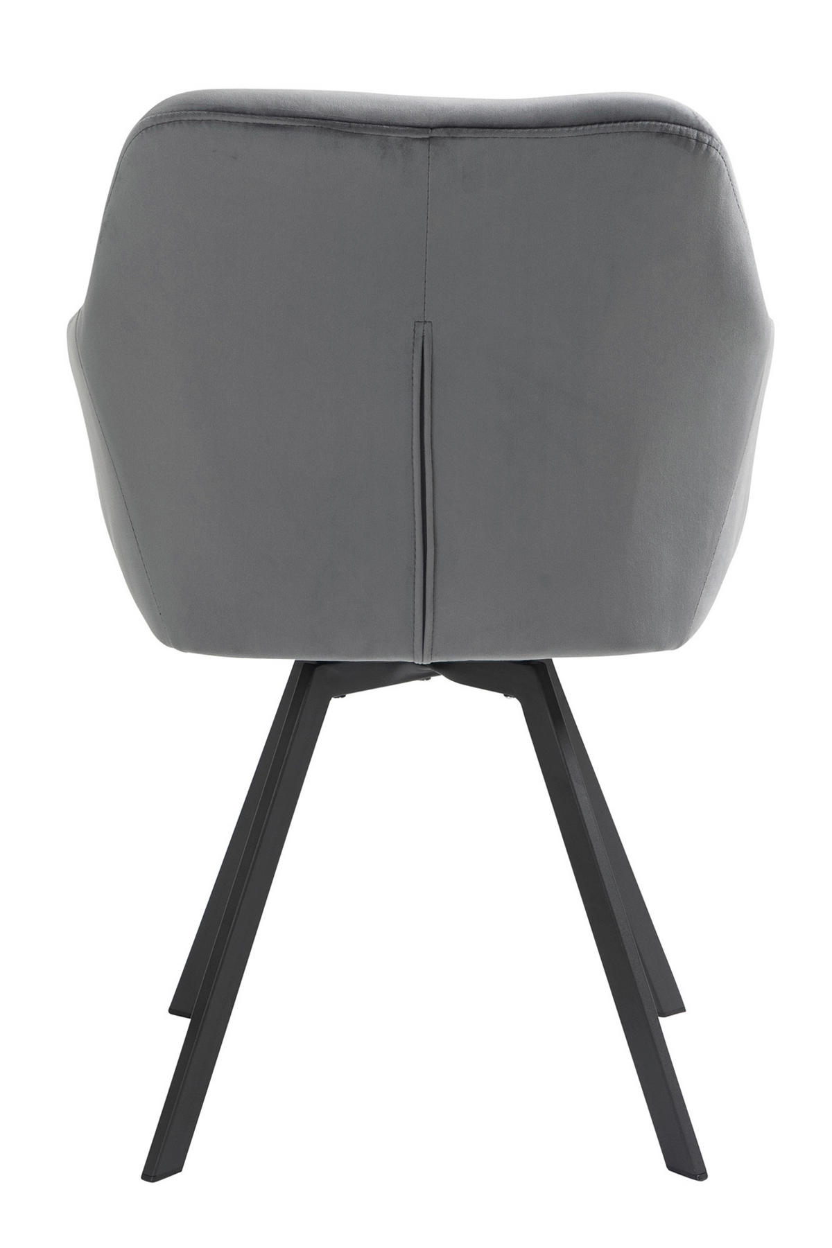 ARMLEHNSTUHL  in Samt  - Schwarz/Grau, MODERN, Textil/Metall (61/85/62cm) - Livetastic